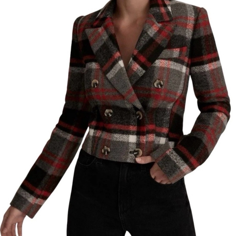 FAVORITE DAUGHTER The Parry Plaid Jacket in Red Multi Women’s Size Medium